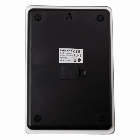 Sokany Ваги для кухні Sokany до 5 кг електронні на батарейках Чорні Lugi SK-19027B Коломыя