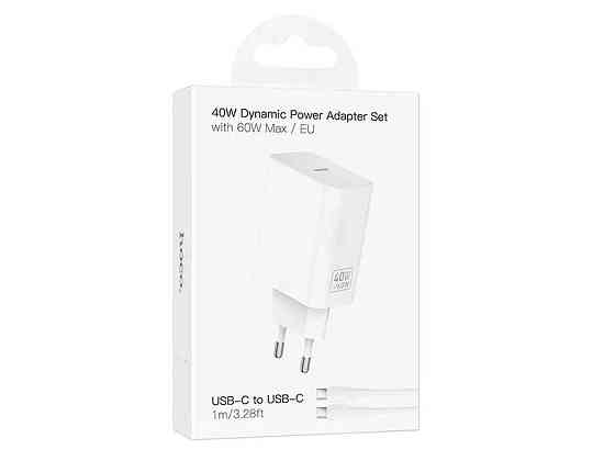Мережевий зарядний пристрій Type-C to Type-C C162A 3A/PD40W/QC3.0 білий 1м ТМ HOCO Київ