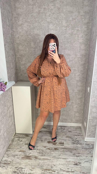 Жіноче стильне, романтичне, легке плаття із софту Жовтогарячого, 54/56 Одеса - фото 2