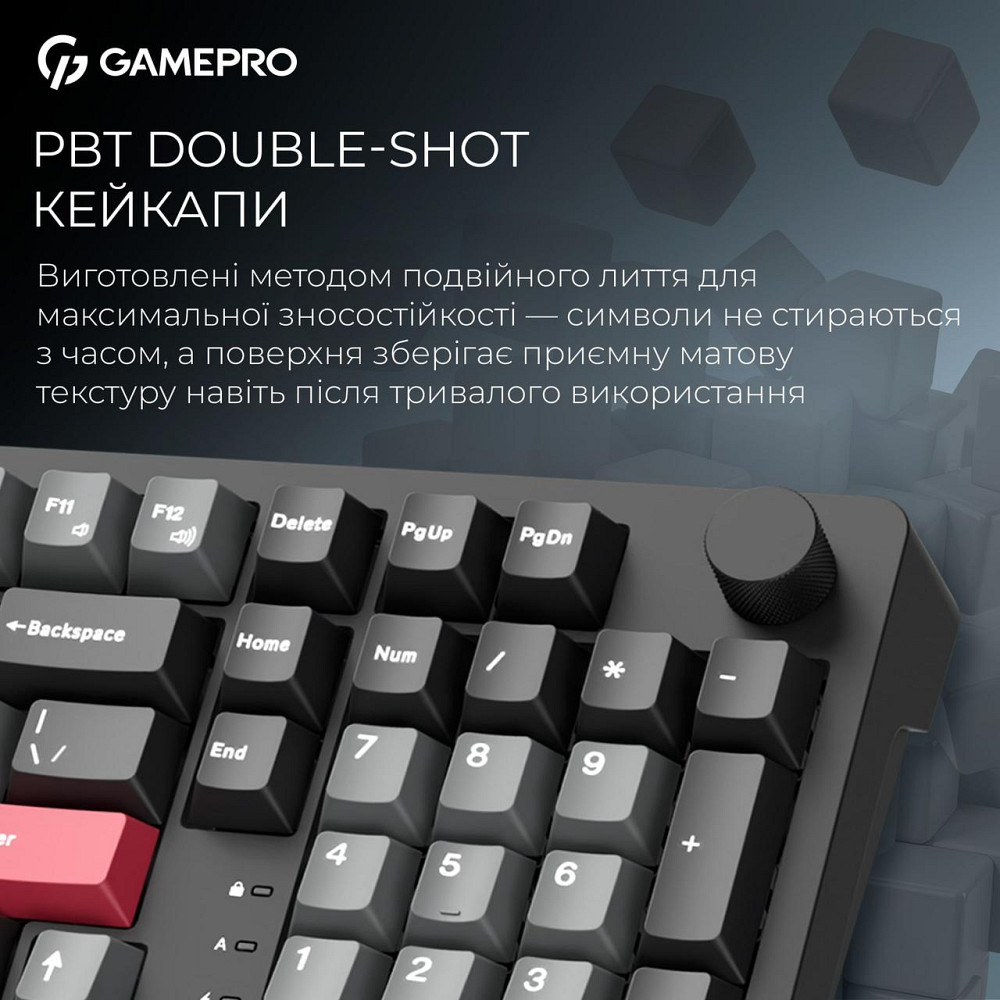 Клавіатура бездротова GamePro Asgard Drakkar Keychron Super Red Switch Black (MK305BK) ( 11600 ) Харьков - изображение 16