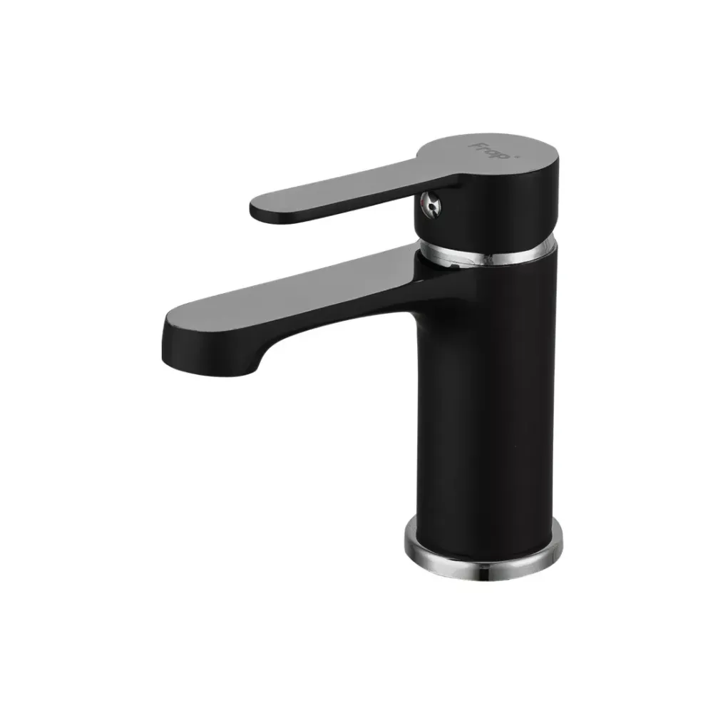 Змішувач для умивальника Frap F1042 чорний/хром Київ - фото 1