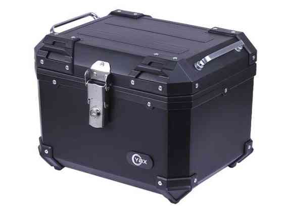 Кофр прямоугольный для мотоцикла, пластиковый черный, 45л Мукачево