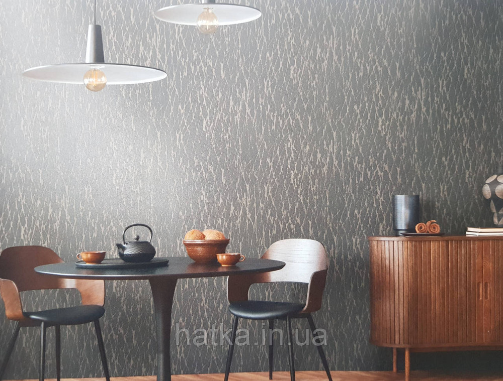 Шпалери вінілові на флізеліні AS creation Amber метрові 1.06Х10 структурні кора дерева чорні беж з глянцем Київ - фото 1