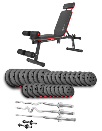 Набір Hop-Sport Premium 173кг з лавою HS-1035, штангами та гантелями Киев