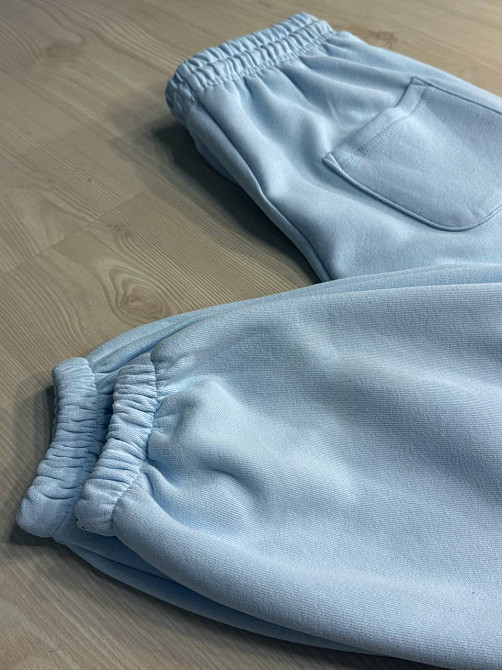 Костюм женский A-N 27066 спортивный оверсайз худи на молнии и джогеры голубой, голубой, M Киев - изображение 6