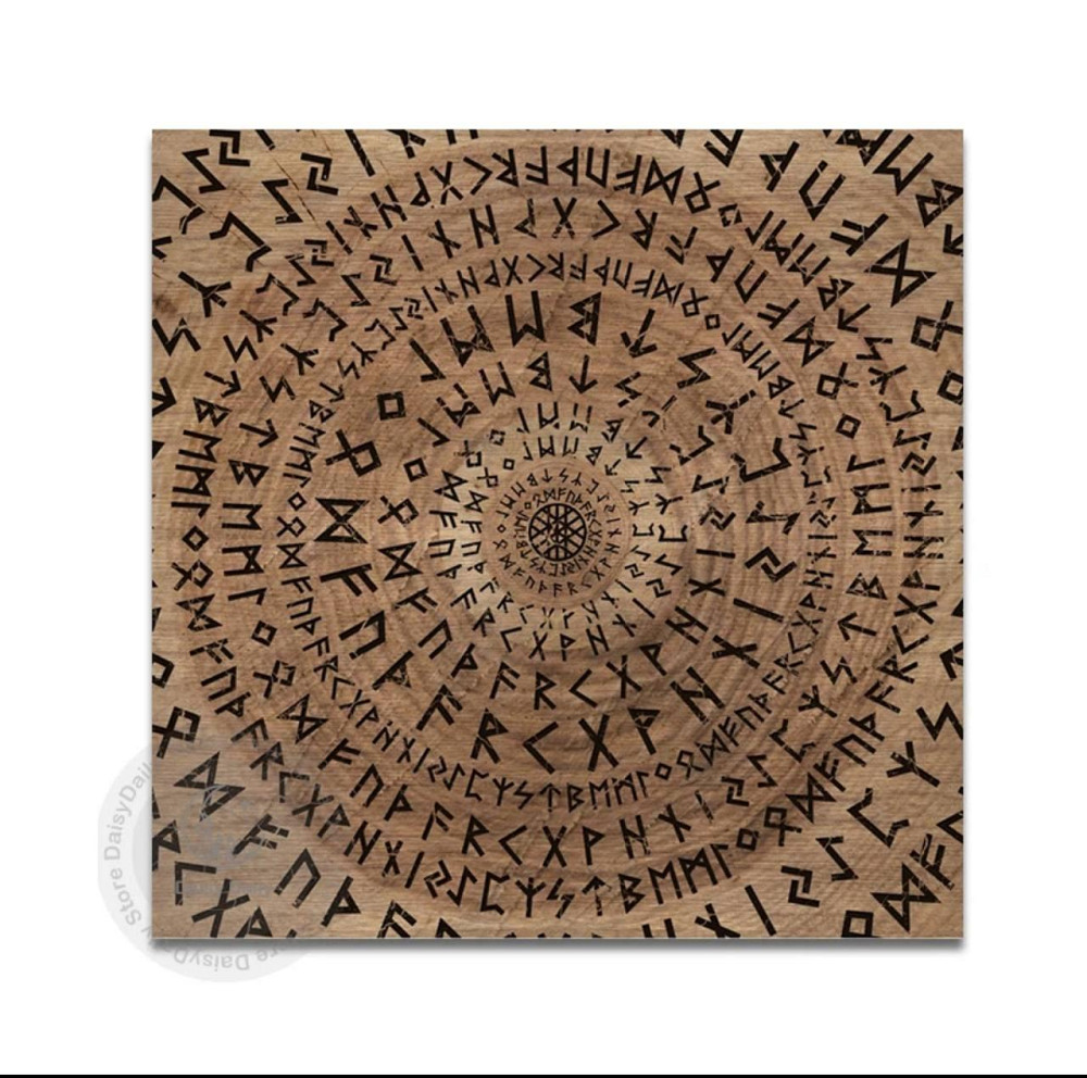 Алтарная фланелевая скатерть для карт Таро и Рун. Скатерть для гадания 50*50 см. Рунический узор. Киев - изображение 2