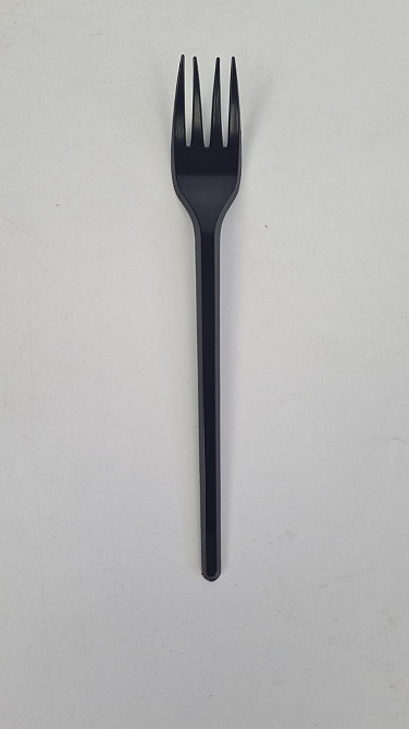 Виделка столова одноразова пластикова 2,2 г Чорна (100 шт.) (100 шт.) Харків - фото 2