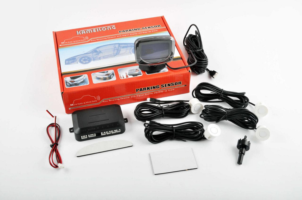 Парктроник   mod:LH-813B   (датчики белые 4шт, LCD, штурман, монтажный комплект) Мукачево - изображение 1