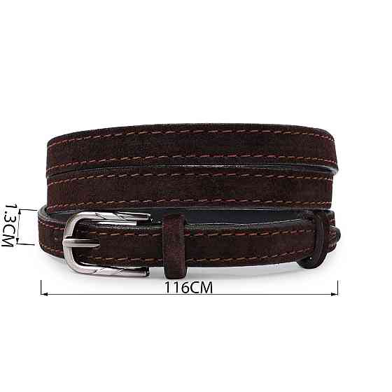 Замшевий елегантний жіночий ремінь Vintage 20757 Темно-коричневий Київ