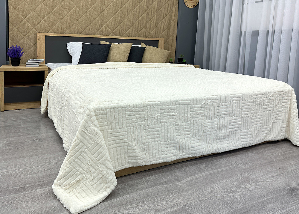 Плед-покрывало Премиум 220х240 см (+-5см) Молочный (87-226) Киев - изображение 4