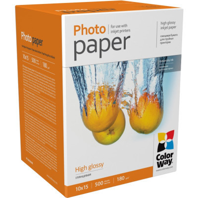 Фотобумага ColorWay 10x15 180г glossy, 500с (PG1805004R) Винница - изображение 1