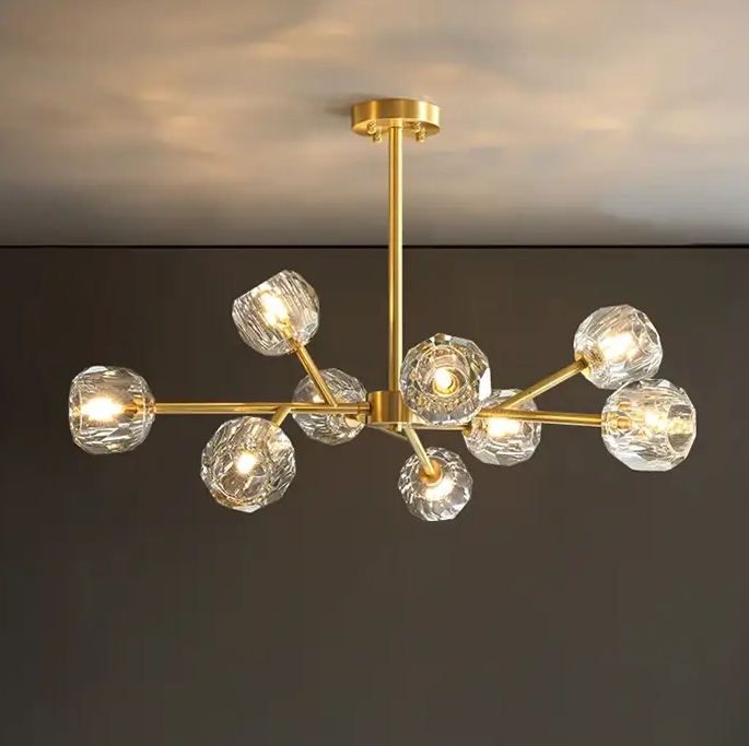 Светодиодная люстра Диамант 8611 (Золотая) на 9 плафонов Винница - изображение 1