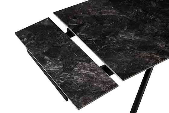 Стіл Мелані 140 (+60)*90, чорний/кераміка антрацит Киев