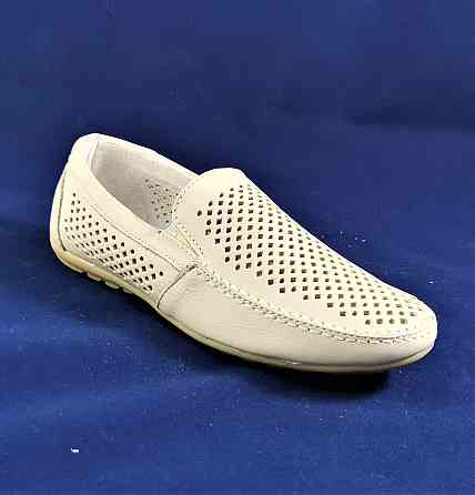 Літні мокасини Хлопчик Кросівки Підліток Сіточка Бежеві Шкіряні Туфлі (розміри: 31,32,33,34) - 8-1 Дніпро