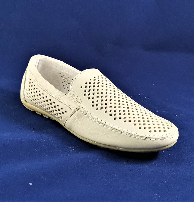 Літні мокасини Хлопчик Кросівки Підліток Сіточка Бежеві Шкіряні Туфлі (розміри: 31,32,33,34) - 8-1 Дніпро - фото 5