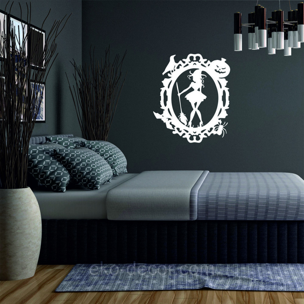 Декоративное настенное Панно «Ведьма с веником», Декор на стену 90*77 см, Белый Киев - изображение 2