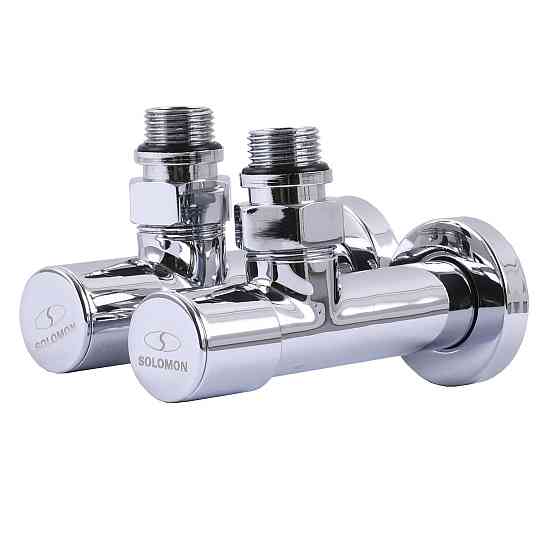 Кран вентильний кутовий з американкою SOLOMON LUX 1/2″ CHROM 7777 (2шт. КОМПЛЕК )   (1уп) Тернополь