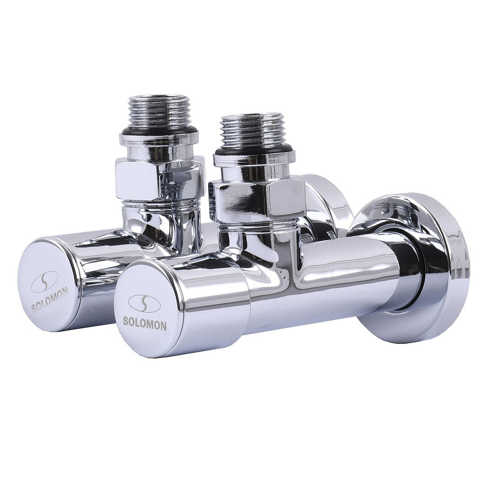 Кран вентильний кутовий з американкою SOLOMON LUX 1/2″ CHROM 7777 (2шт. КОМПЛЕК )   (1уп) Тернопіль - фото 1