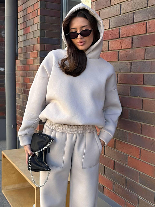 Базовий жіночий костюм з об’ємним худі Сірий 42/46 Харків - фото 4