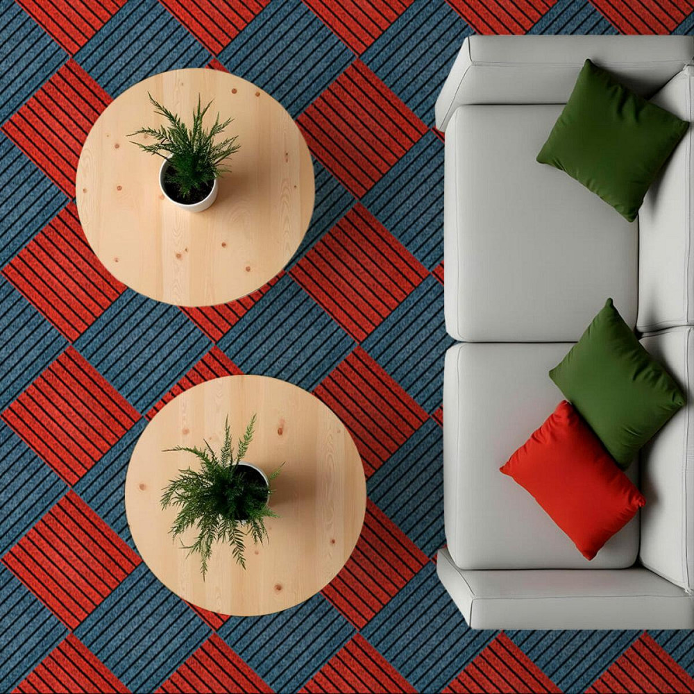 Самоклеящаяся плитка под ковролин бордовая Киев - изображение 7