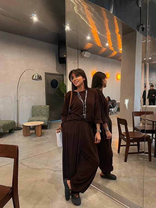 Женский стильный вязаный костюм двойка плотная турецкая вискоза Шоколад Одесса - изображение 4