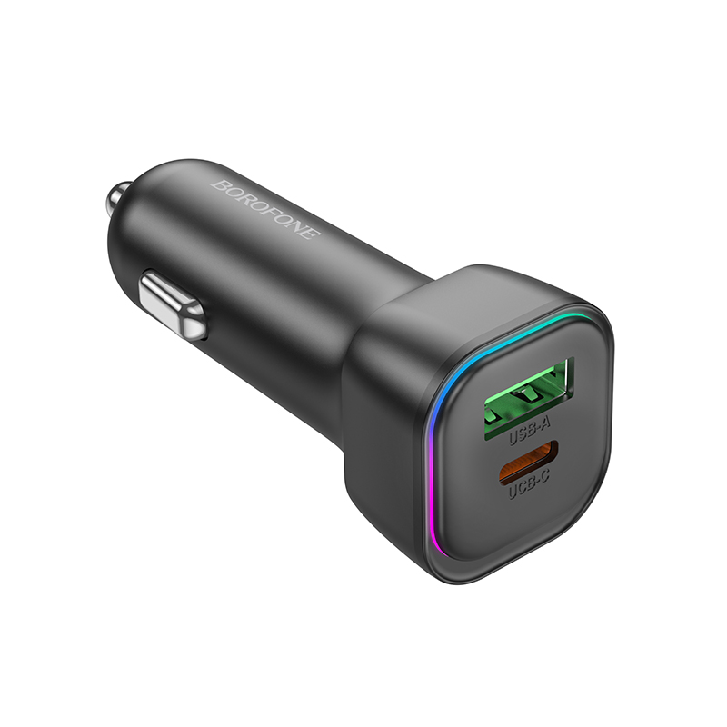 Автомобільний зарядний пристрій BOROFONE BZ28A Trophie PD30W+QC3.0 car charger Black Одеса - фото 4