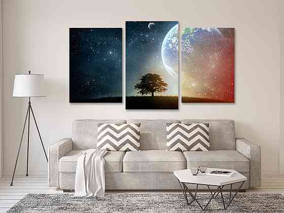 Модульна картина у вітальню/ спальню Зоряне небо Art-538_3 70x130 см Київ