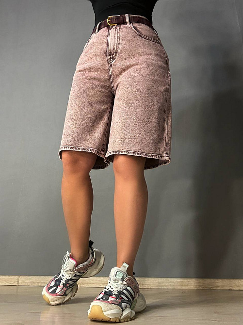 Шорти жіночі джинсові Liana 4-051 бермуди з ременем стрейчеві коричневі, коричневий, 30, 30, 83 см, 117 см Київ - фото 15