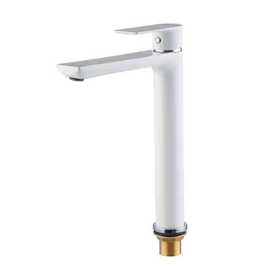 Змішувач для умивальника HAIBA ALEX 001 HIGH WHITE-CHROME   ( HB9564 ) 34613 Харків