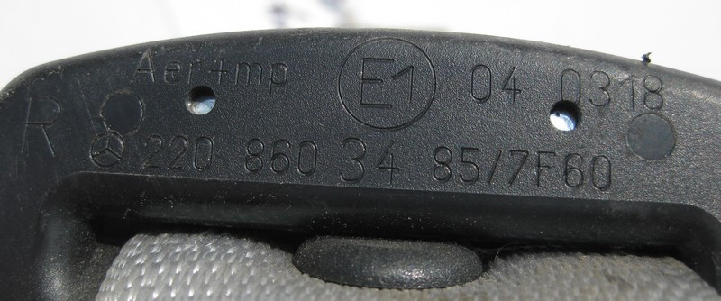 Mercedes-Benz  A2208603485 7F60 Ремінь безпеки задній правий сірий S-Class W220 Одеса - фото 2