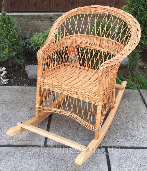 Крісло гойдалка плетена | крісло-гойдалка на полозах | крісло гойдалка з лози Київ - фото 5