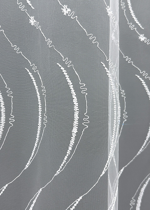 Тюль фатин с вышивкой и люрексом цвет белый 1575т Киев - изображение 3