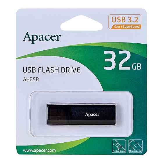 Флешка Apacer USB накопичувач 3.1 AH25B 32Gb, колір чорний AP32GAH25BB-1 Одеса