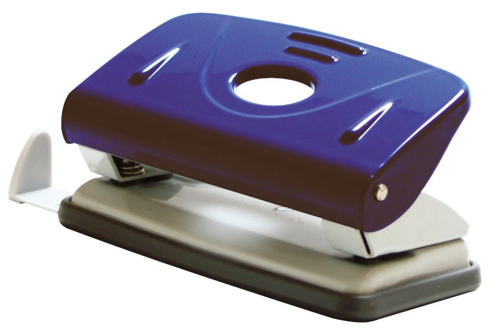 Діркопробивач металевий 10 арк. "Norma" з лінійкою 8 см. синій, 4344-06N, шт Київ - фото 1