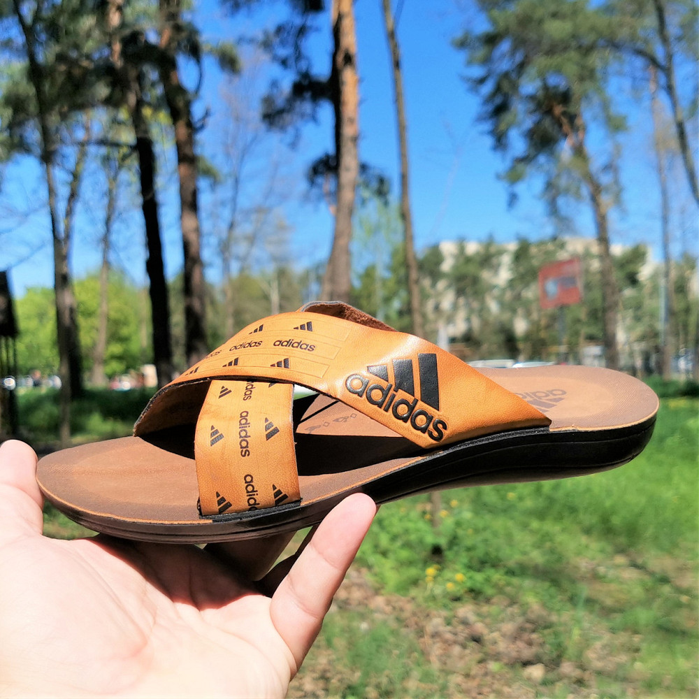 Мужские Шлёпанцы Тапочки Adidas Сланцы Рыжие Адидас ( размеры: 40,41,42,43,44,45) Днепр - изображение 5