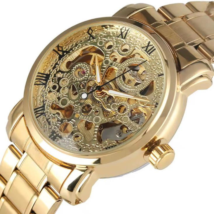 Годинник чоловічий механічний Winner BestSeller Sahara Gold (2 ремінці) Золотистий Київ - фото 3