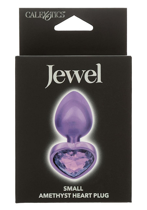 Анальная пробка CalExotics Diamond Heart Plug Small, фіолетова, 5,7 × 3,2 см Sex Aura Київ - фото 1