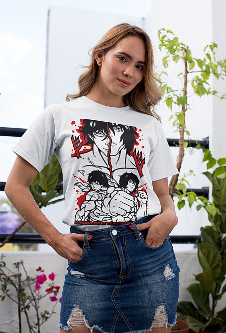 Футболка з аніме принтом Аніме Фігхт Бакі Вс оверсайз (S/M/L) Чорний AnimeJ0405 Дніпро - фото 2