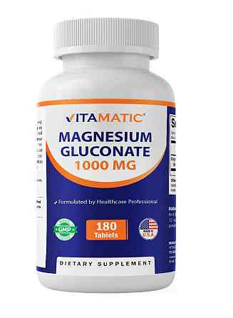 Magnesium Gluconate, 1,000 mg, 180 Tablets Луцк