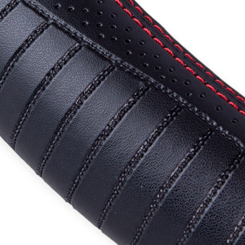 Чехол m кожа (37 - 39 см) черный перфор. вставка, рефленный, один шов, белая основа руля Мукачево - изображение 2