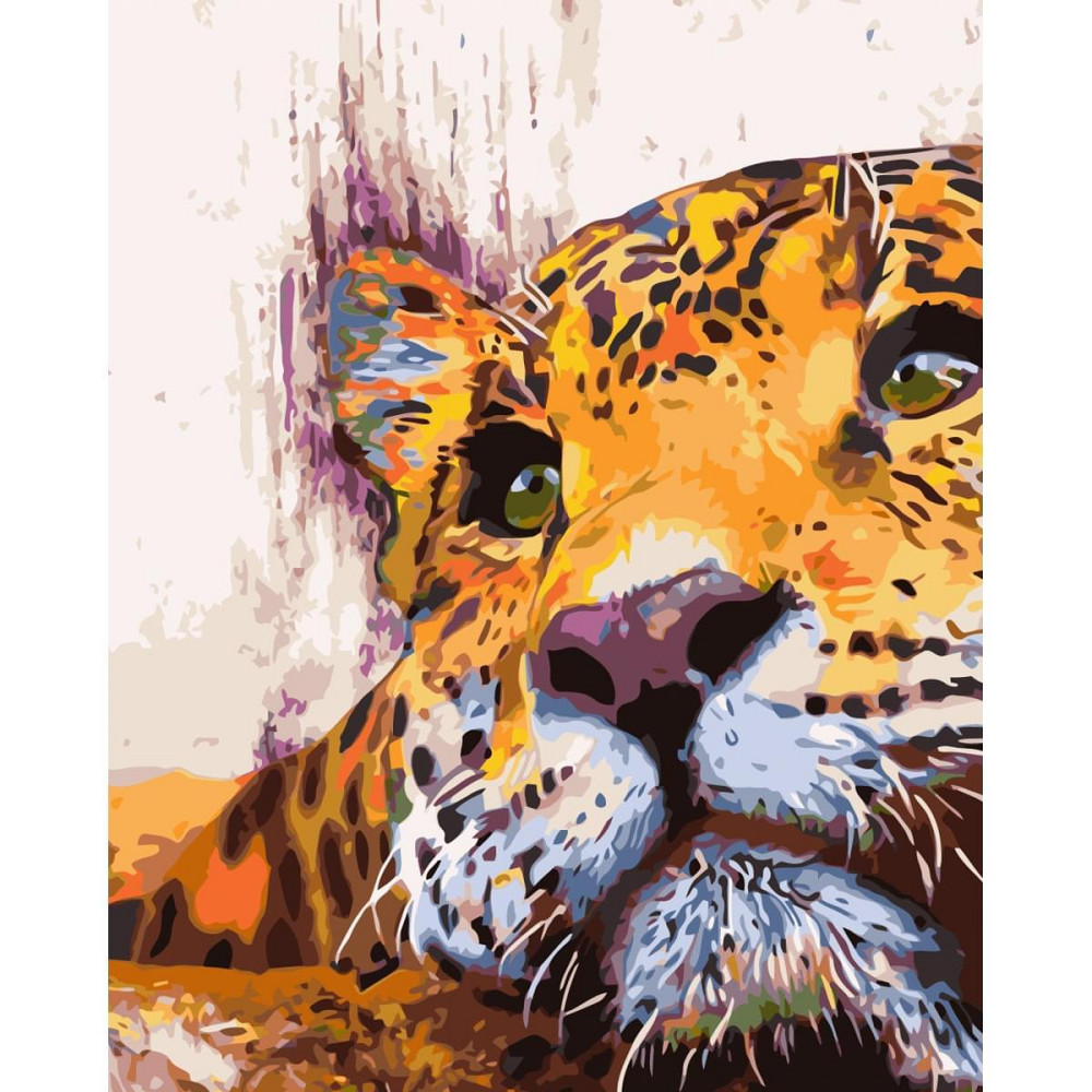 Набір для розпису по номерах Мрійливий хижак Strateg з лаком та рівнем розміром 40х50 см (VA-1839) Киев - изображение 1