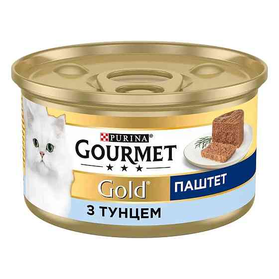 Влажный корм GOURMET Gold для взрослых кошек, паштет, с тунцем, 85 г Киев