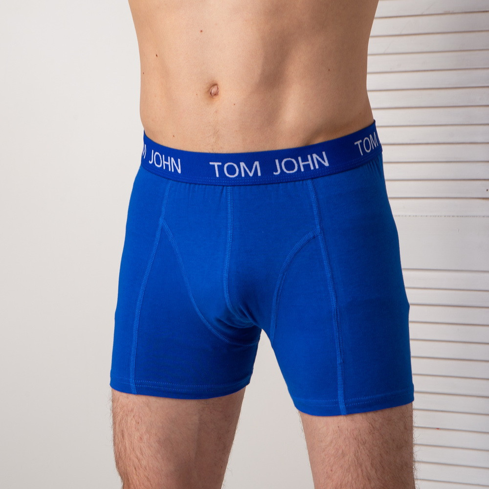Труси-шорти чоловічі однотонні Сині — Tom John 2058 L Київ - фото 1