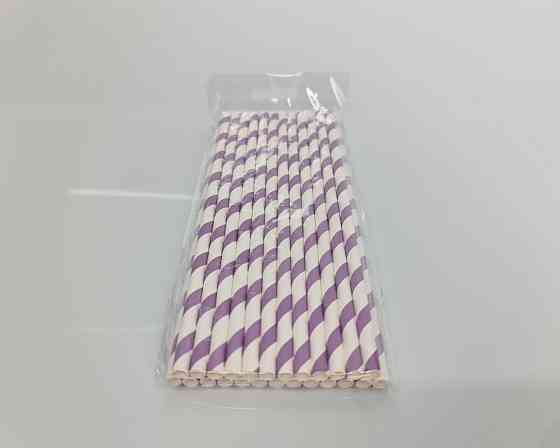 Соломка паперова трубочка 25шт вита фіолетова (1 шт) Харків