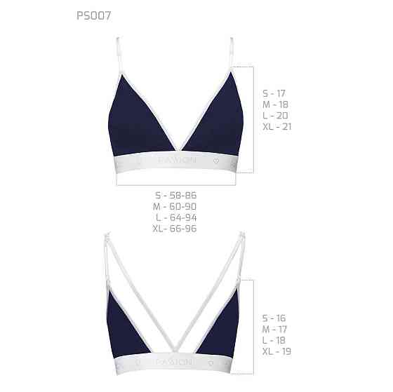 Спортивний топ з подвійними бретелями Passion PS007 TOP L, navy blue Sex Aura Київ