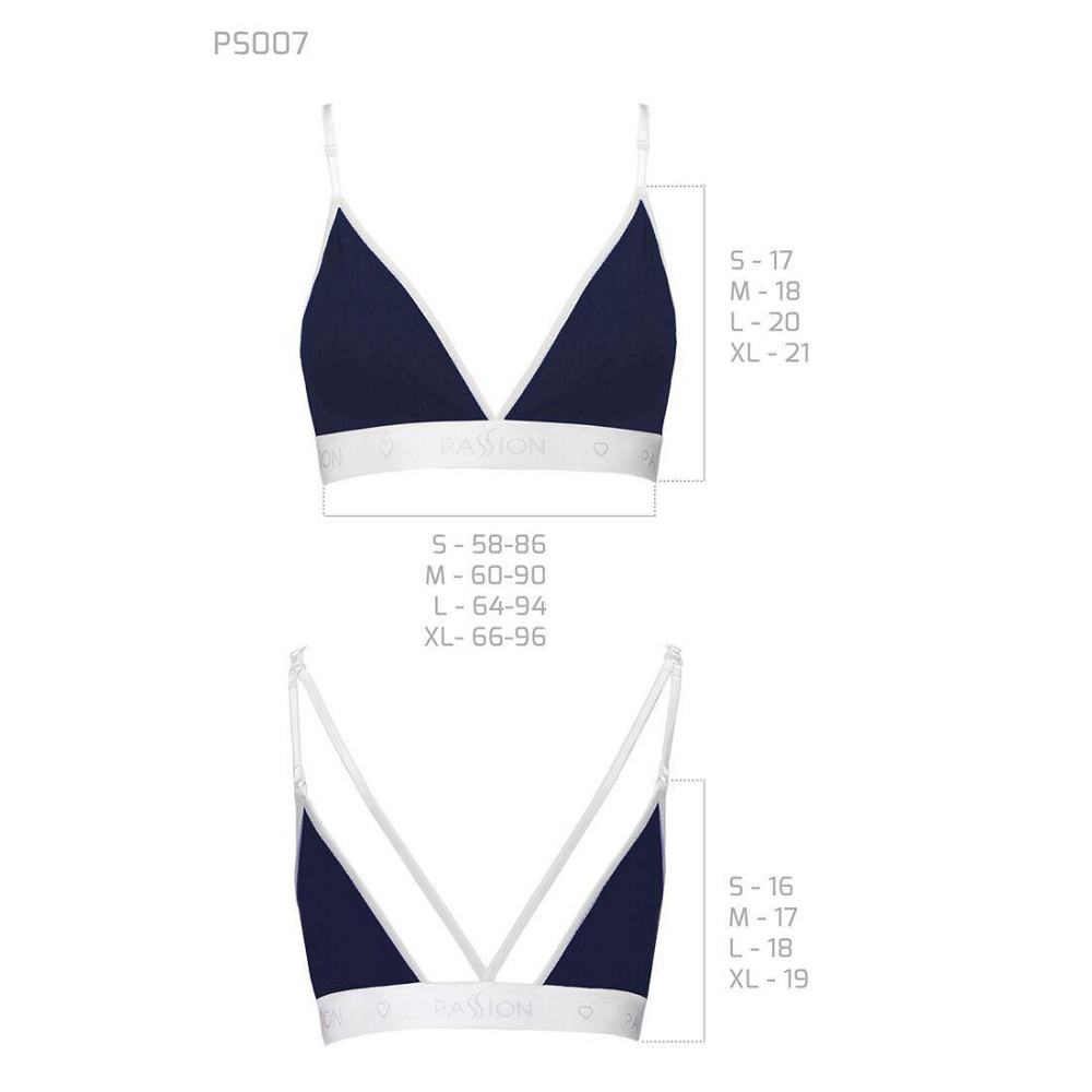 Спортивний топ з подвійними бретелями Passion PS007 TOP L, navy blue Sex Aura Київ - фото 6