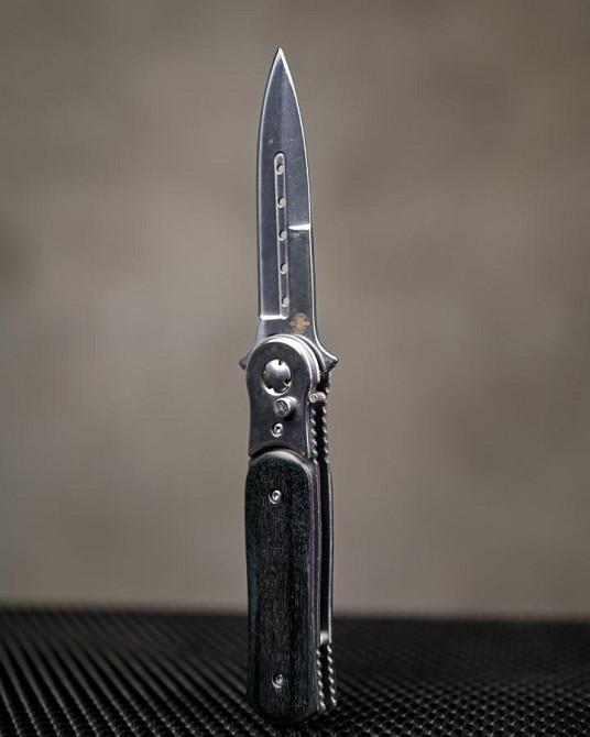 Ніж Викидний Кишеньковий з дерев'яною ручкою ВТ6883 Одеса - фото 4