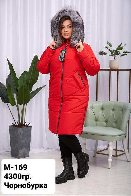 Жіноча довга зимова куртка великих розмірів із натуральним хутром.  56-66р. Київ - фото 3