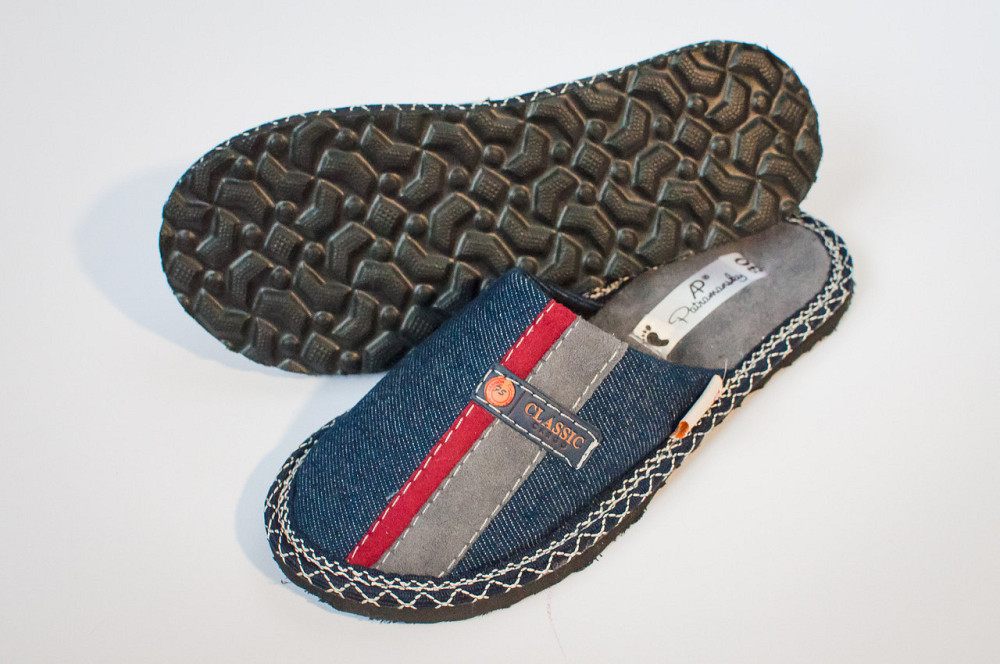 Тапочки Детские Подростковые Мальчику, 30-40 размер закрытые джинсовые PaGo 