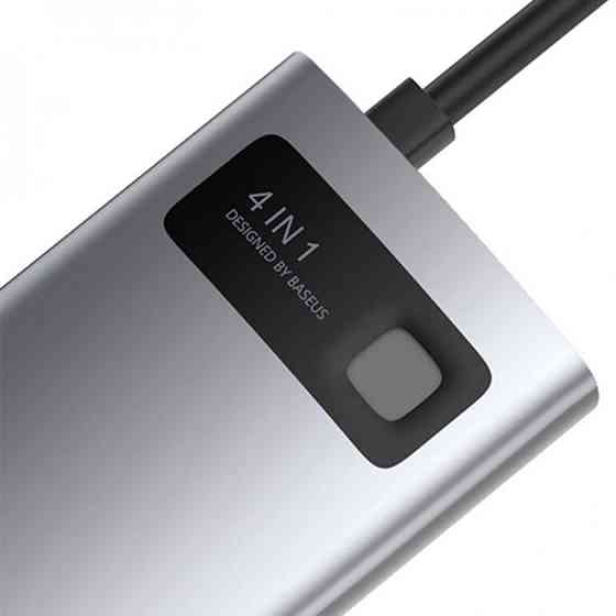 USB Hub Baseus Metal Gleam Series 4-in-1 Multifunctional Type-C Cерый (CAHUB-CY0G) Киев